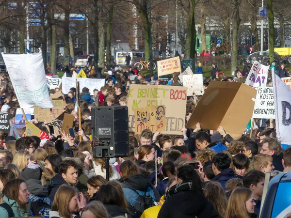 Malieveld Den Haag Nizozemsko Února 2019 Školní Děti Mládež Klimatu — Stock fotografie