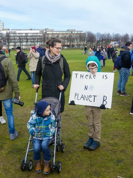 Haia Holanda Fevereiro 2019 Estudantes Protesto Contra Mudanças Climáticas Haia — Fotografia de Stock