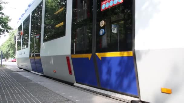 Den Haag Niederlande August 2019 Randstad Tram Den Haag Niedrigen — Stockvideo