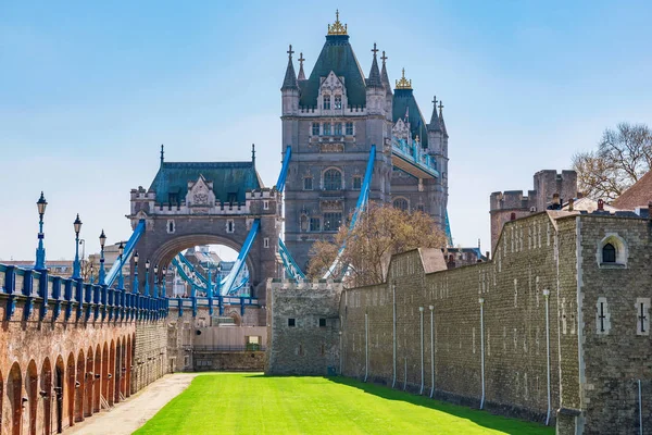 Kilátás Nyílik Híres Tower Bridge Tower London — Stock Fotó