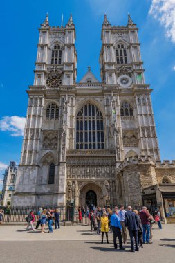 London, Büyük Britanya - Mayıs 04: Westminster Abbey kilisesi eski bir tarihi kilise ve kent merkezinde ünlü seyahat hedef 04 Mayıs 2018 Londra'da bu