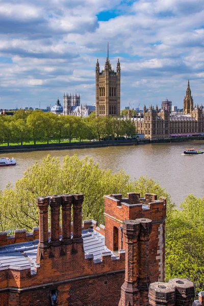 Vista Das Casas Parlamento Palácio Lambeth Londres — Fotografia de Stock