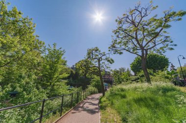 Londra 'daki Regent' s Park yakınlarında doğa ile yürüyüş yolu.