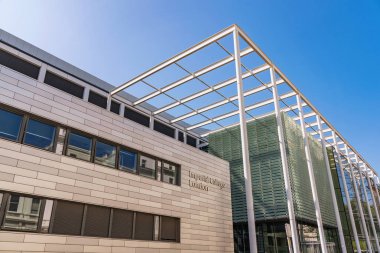 Bu Londra İmparatorluk Koleji 'nin mimarisi, Kensington bölgesinde bulunan ünlü bir üniversite, 6 Mayıs 2018' de Londra 'da.