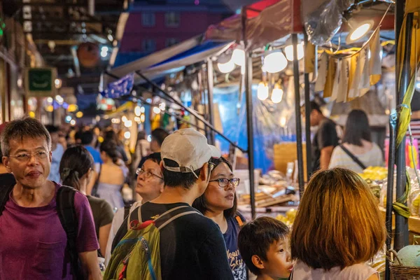 Bangkok Thailand July View Stalls Tourists Famous Rod Fai Night — Stock Photo, Image