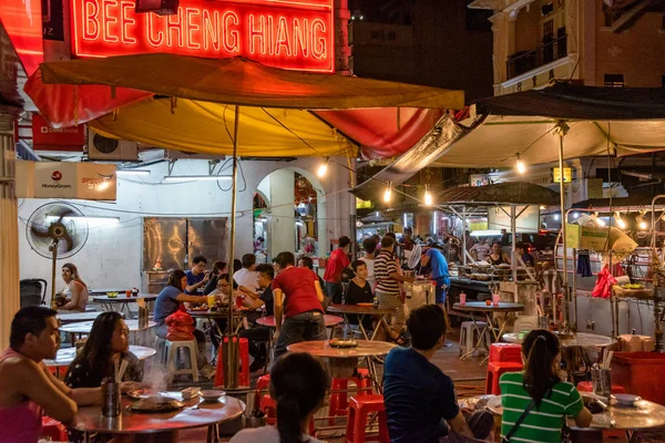 Kuala Lumpur Malaysia Juli Nattscen Gatan Matstånd Det Berömda Chinatown — Stockfoto