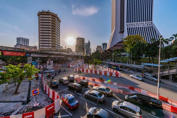 Kuala Lumpur Malezja Lipca Centrum Miasta Ruchu Pobliżu Dworca Autobusowego — Zdjęcie stockowe