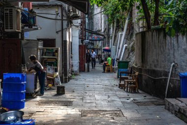 Chongqing, Çin - 16 Eylül: Bu Ciqikou antik kenti, Tarih 16 Eylül 2018 Chongqing Chongqing içinde geleneksel eski şehirde küçük bir sokak olan