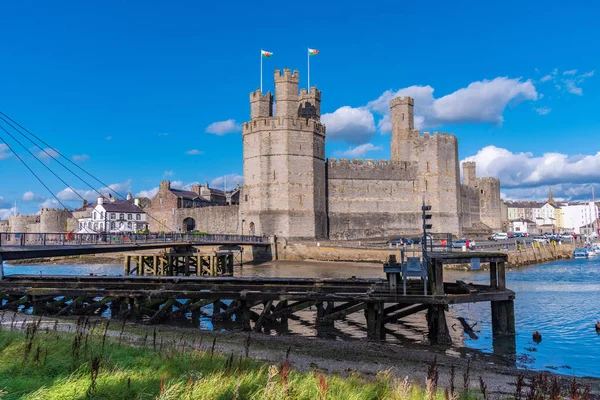 Caernarfron Reino Unido Setembro Esta Uma Vista Castelo Caernarfon Castelo — Fotografia de Stock