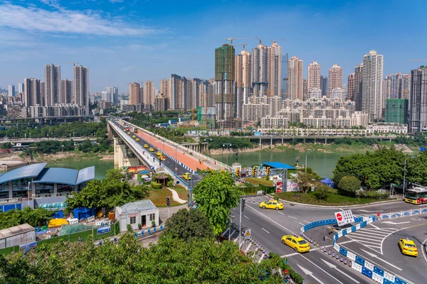 Chongqing Kína Szeptember Városkép Chongqing Város Épületeit Híd Mentén Jangce — Stock Fotó