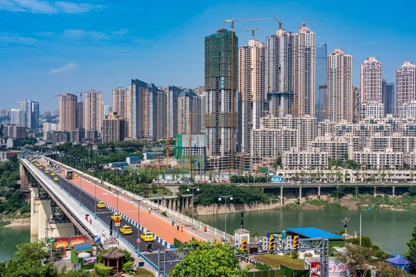 Chongqing Kína Szeptember Városkép Chongqing Város Épületeit Híd Mentén Jangce — Stock Fotó
