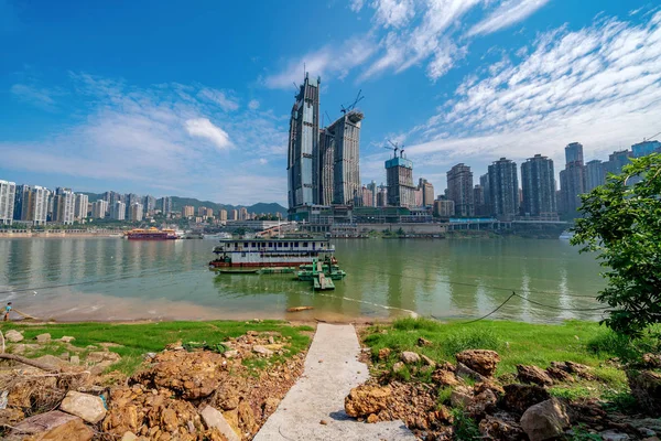 Chongqing Kína Szeptember Gyönyörű Kilátás Nyílik Folyóparton Terület Folyón Ahonnan — Stock Fotó