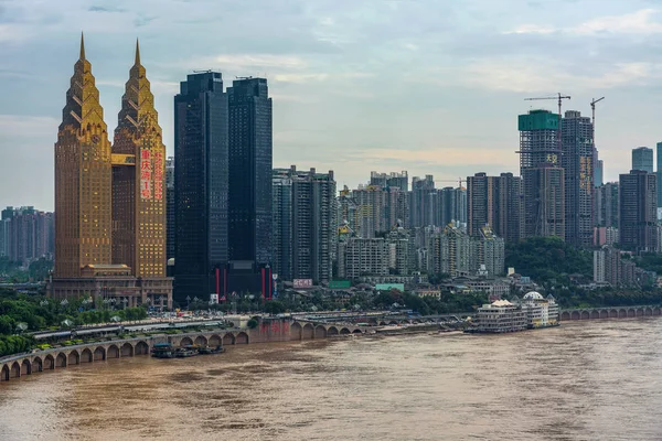 Chongqing Kína Szeptember Riverside Városra Sheraton Szálloda Épület Amely Ismert — Stock Fotó