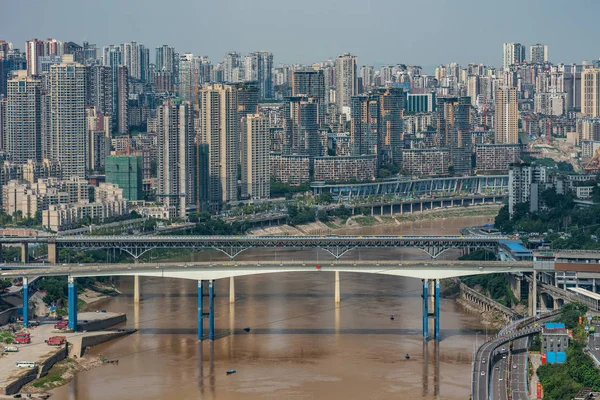 Chongqing Kína Szeptember Kilátás Chongqing Magasemelkedik Városi Épületek Jialing Folyón — Stock Fotó