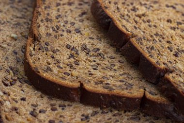 Yığılmış ekmek dilimleri yakın