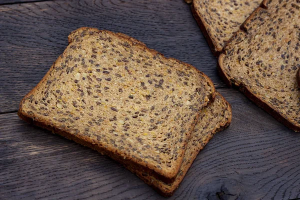 Fette Pane Tavola Legno Quercia — Foto Stock