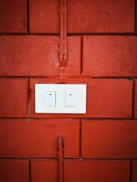 Turn Switch Red Brick Wall Texture Background — Stock Photo, Image