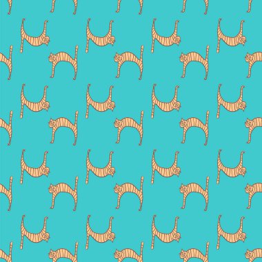 Dikişsiz arka plan kediler