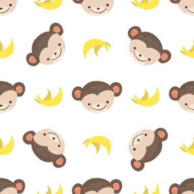 Dikişsiz desen maymun