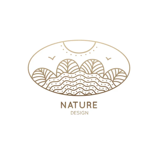Logotipo natureza oval — Vetor de Stock
