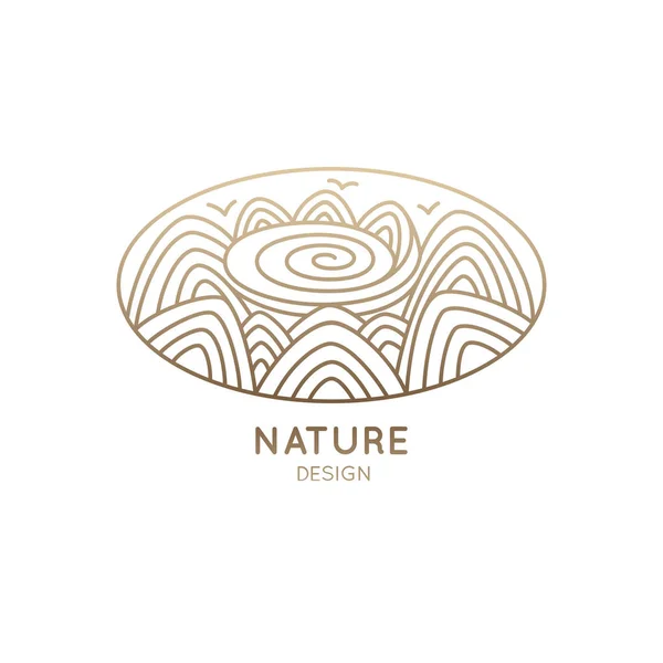 Logo naturaleza ovalada — Vector de stock