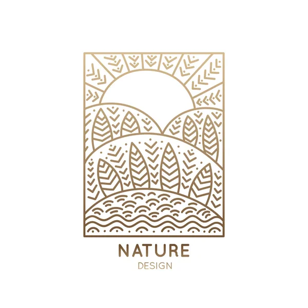 Logo de naturaleza rectangular — Vector de stock