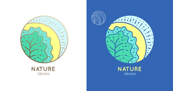 Logo árvore de sol natureza —  Vetores de Stock