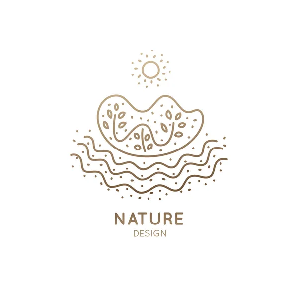 Logo nature doodle illustration — Stock Vector