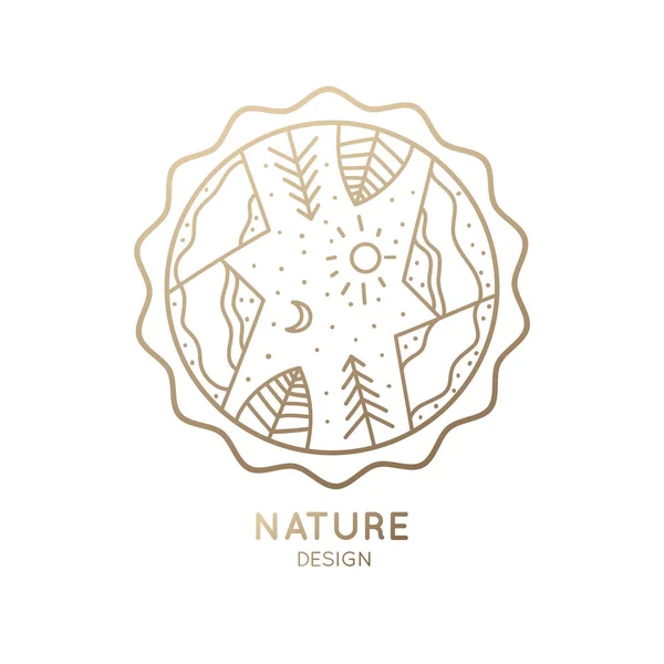 Logo paesaggio naturale — Vettoriale Stock