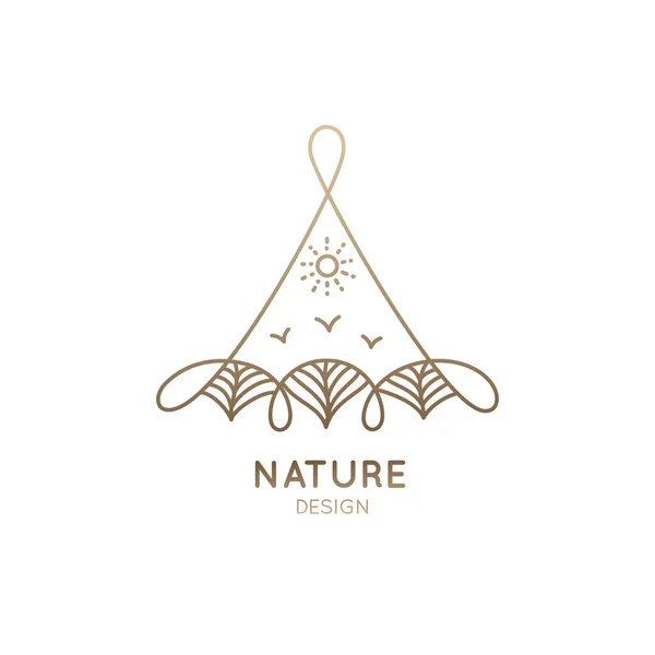 Natura del logo lineare — Vettoriale Stock