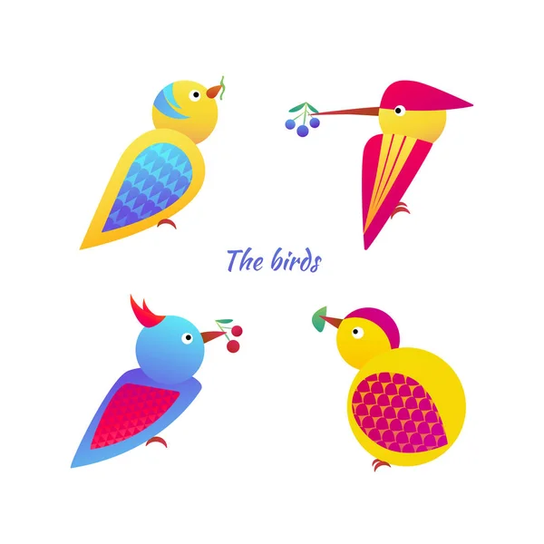 Комплект икон птиц — стоковое фото