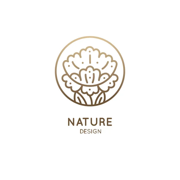 Logo Planta Tropical Emblema Vectorial Hojas Florales Sobre Fondo Aislado — Vector de stock