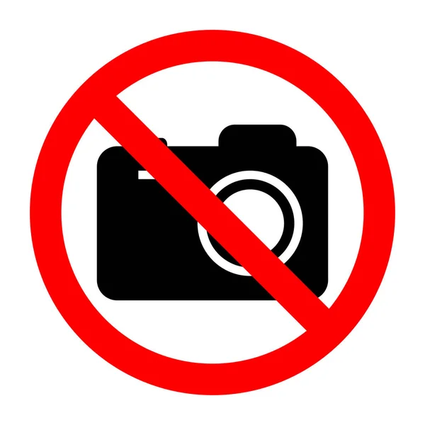 Ilustracja Kamera Zakazanych Znak Białym Tle — Wektor stockowy