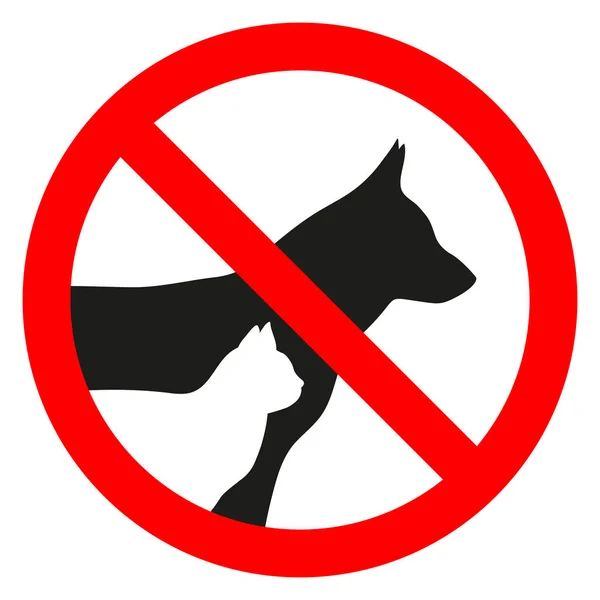 Sign Zakázán Vstup Zvířaty Bílém Pozadí — Stockový vektor