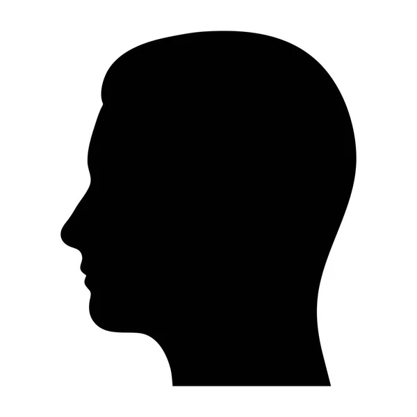 Silueta Cabeza Hombre Sobre Fondo Blanco — Vector de stock