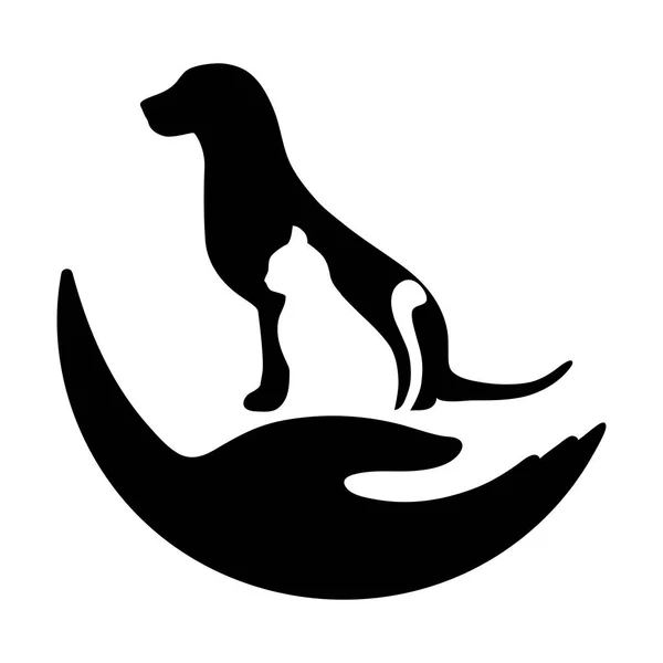 Simbolo Amore Gli Animali Pet Abbracciare Simbolo Icona Modello Design — Vettoriale Stock