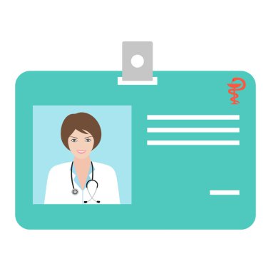 Toka ile plastik yatay rozeti. Doktor s ad etiketi rozeti. Tıbbi işçinin adı kart simgesi