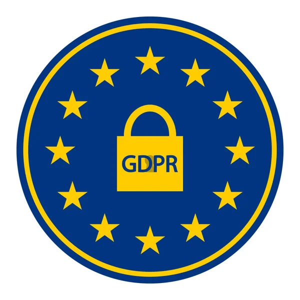 Regulamento Geral Proteção Dados Gdpr Segurança Online Cadeado Contas Pessoais — Vetor de Stock