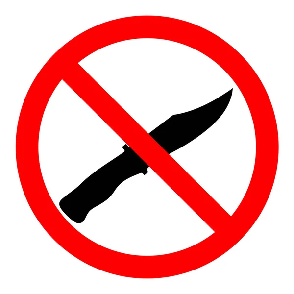 Flat Design Style Knife Weapon Sign Weapon Allowed Symbol Knife — Stock Vector