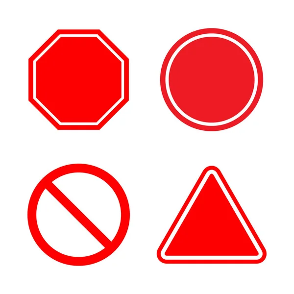 Modèles Panneaux Interdiction Sur Fond Blanc — Image vectorielle