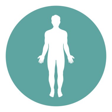 yeşil bir daire içinde bir adam silüeti