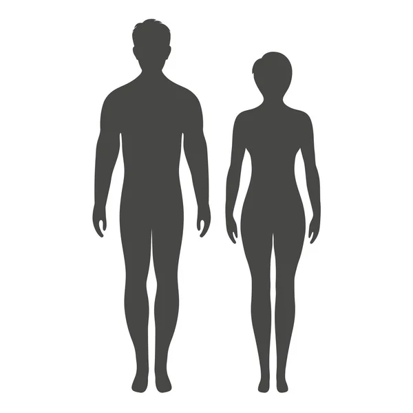白色背景上的男性和女性剪影 — 图库矢量图片