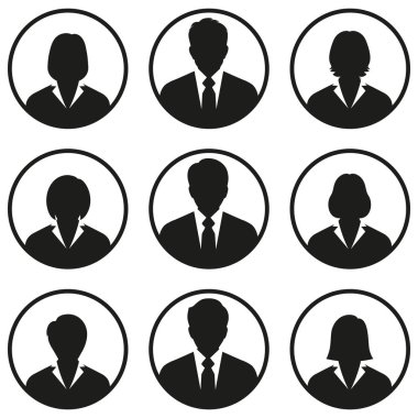 Beyaz arka plan üzerinde iş insanlar avatar simgeleri