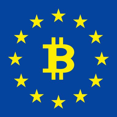 Avrupa Birliği bayrağı. Avrupa bayrak. Avrupa bayrak bitcoin merkezi. Avrupa Birliği.