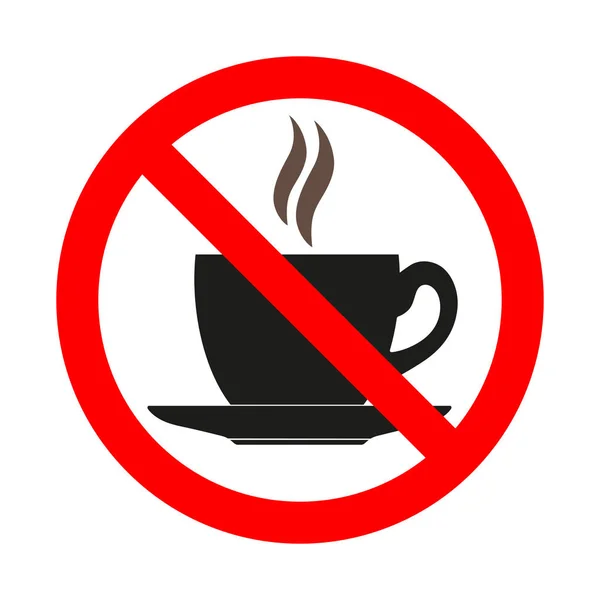 禁止热饮料的插图 溢出的危险 — 图库矢量图片
