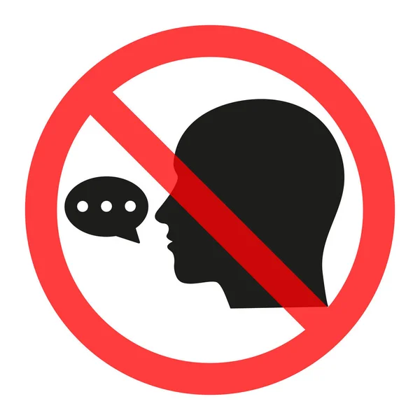 Firma Prohibido Hablar Prohibir Difusión Información Chismes Censura — Archivo Imágenes Vectoriales
