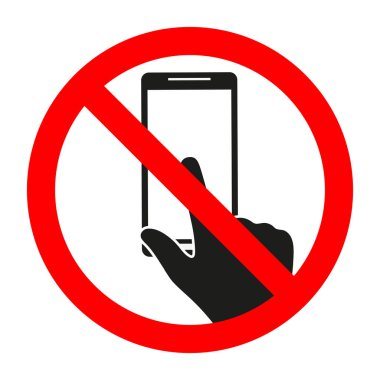 cep telefonu işareti kırmızı daire beyaz arka plan üzerinde çarpı işareti yasaktır