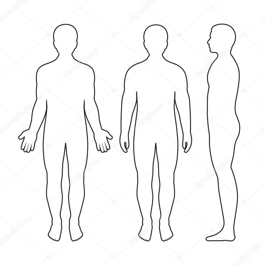 illustration of men silhouettes on a white background