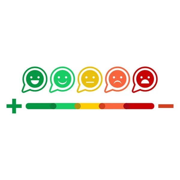 Sorrisos Emocionais Satisfação Feedback Forma Emoções Excelente Bom Normal Mau —  Vetores de Stock