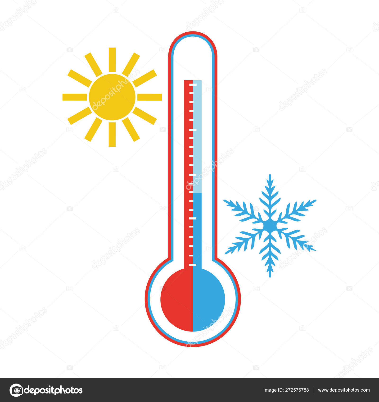 Thermometer for Measuring Air Temperature. White Background. Stock